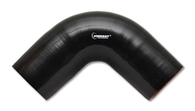 Vibrant 4 Ply Reinforced Silicone Elbow Connector - 3.25in I.D. - 90 deg. Elbow (BLACK) - Corvette Realm