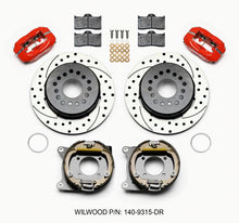 Load image into Gallery viewer, Wilwood Forged Dynalite P/S Park Brake Kit Drilled Red 12 Bolt 2.75in offset Staggered Shock - Corvette Realm