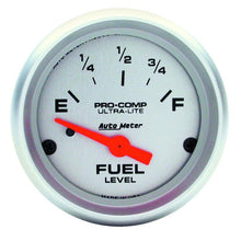 Load image into Gallery viewer, Autometer Ultra-Lite 52mm 73 OHMS Empty/10 OHMS Full Short Sweep Electronic Fuel Level Gauge - Corvette Realm