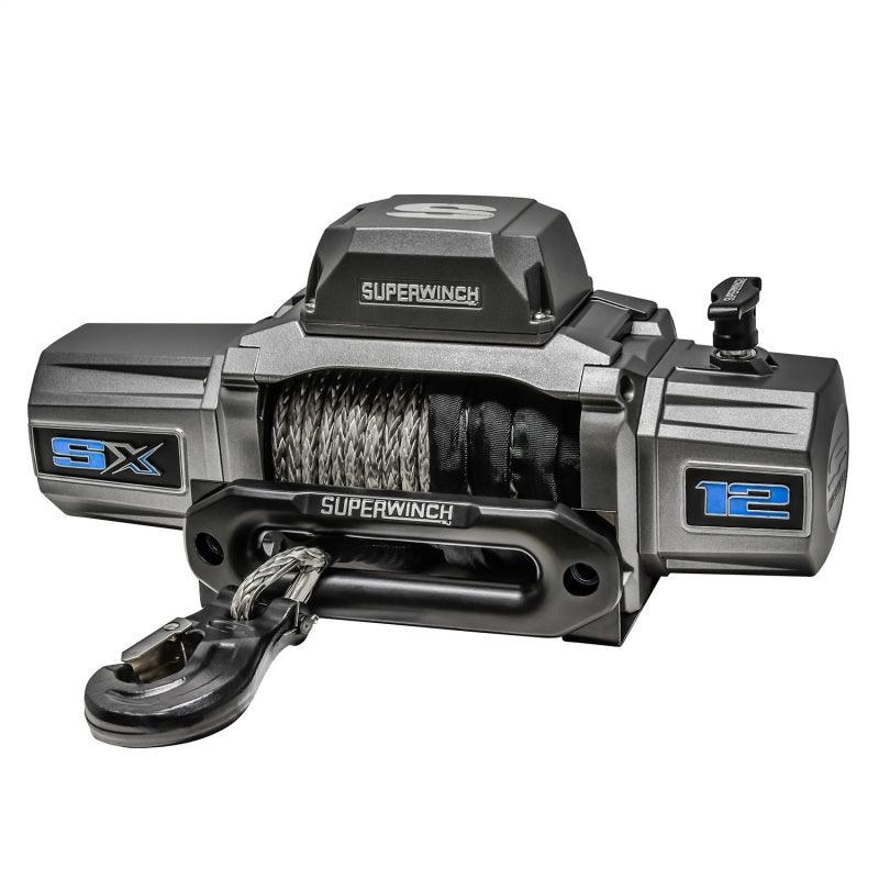 Superwinch 12000 LBS 12V DC 3/8in x 80ft Synthetic Rope SX 12000SR Winch - Graphite - Corvette Realm