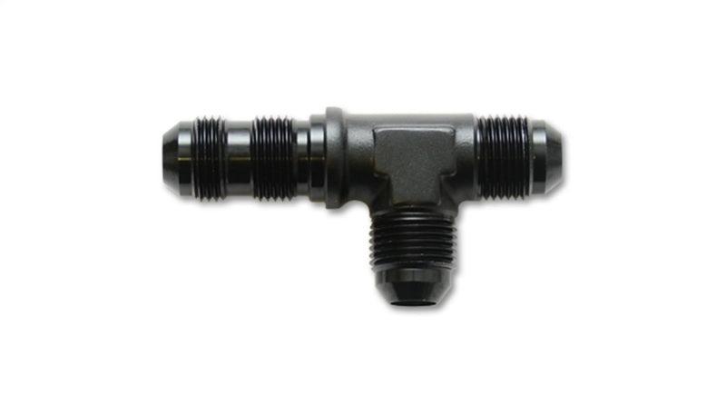 Vibrant -3AN Bulkhead Adapter Tee on Run Fittings - Anodized Black Only - Corvette Realm
