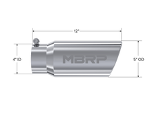 Load image into Gallery viewer, MBRP Universal Tip 5 O.D. Angled Rolled End 4 inlet 12 length - Corvette Realm