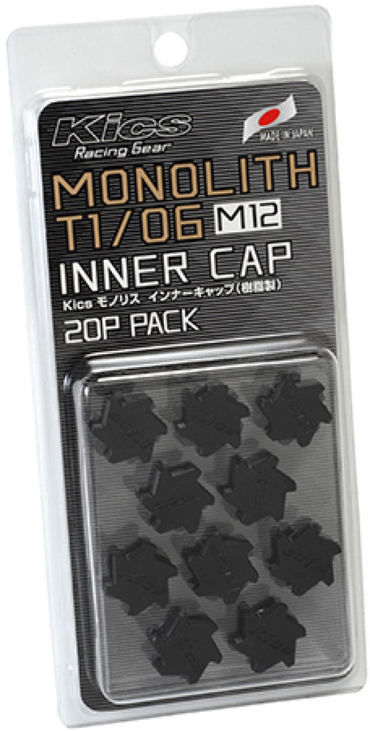 Project Kics M12 Monolith Cap - Black (Only Works For M12 Monolith Lugs) - 20 Pcs - Corvette Realm