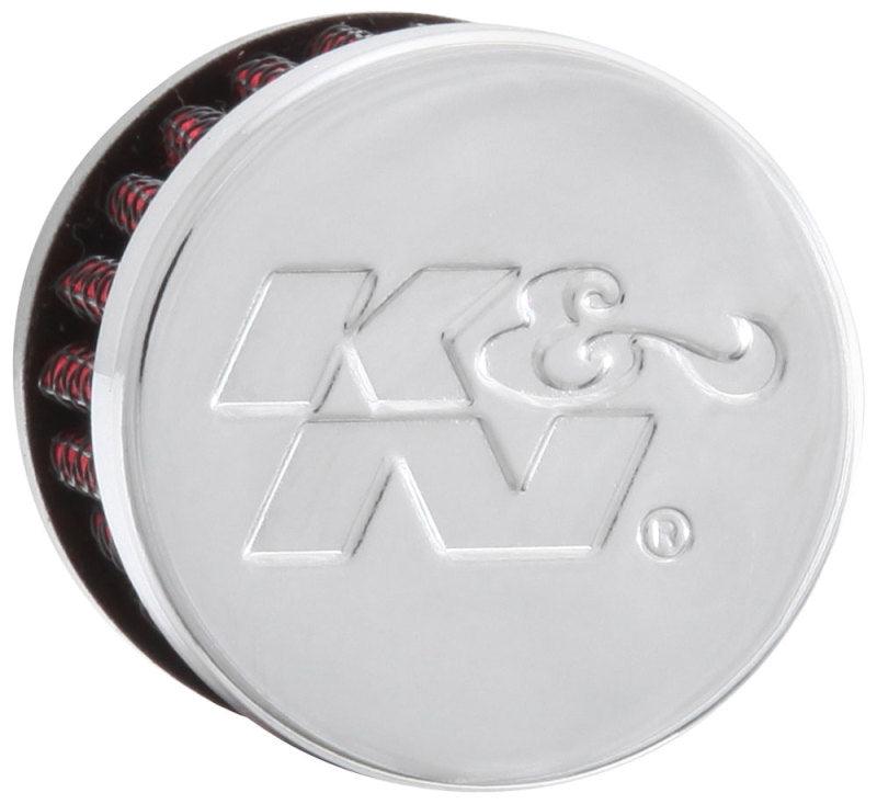 K&N .315/.431 Flange 1 3/8 inch OD 1.5 inch H Clamp On Crankcase Vent Filter - Corvette Realm