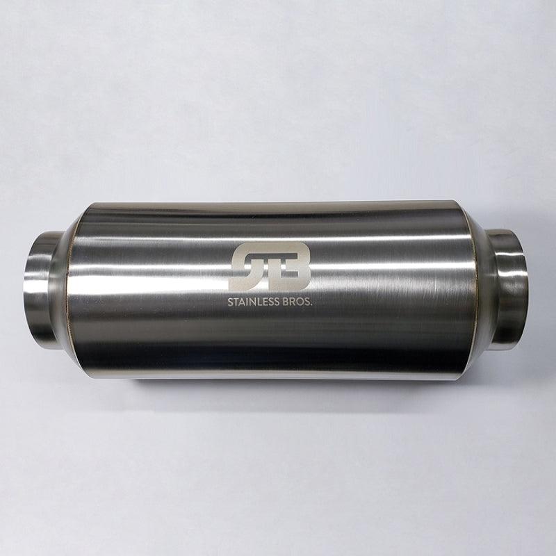 Stainless Bros 3in x 12.0in OAL Lightweight Muffler - Matte Finish - Corvette Realm