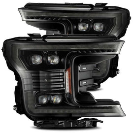 AlphaRex 18-20 Ford F-150 NOVA LED Proj Headlight Plank Style Alpha Blk w/Activ Light/Seq Signal/DRL - Corvette Realm