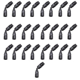 Russell Performance -6 AN Black 45 Degree Full Flow Hose End - Corvette Realm