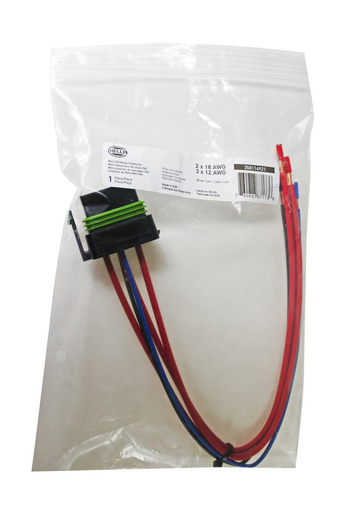 Hella Relay Connector ISO Mini Weatherproof w/ 12in Leads - Corvette Realm