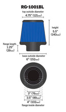 Load image into Gallery viewer, K&amp;N Universal Air Filter Chrome Round Tapered Blue - 4in Flange ID x 1.125in Flange Length x 5.5in H - Corvette Realm