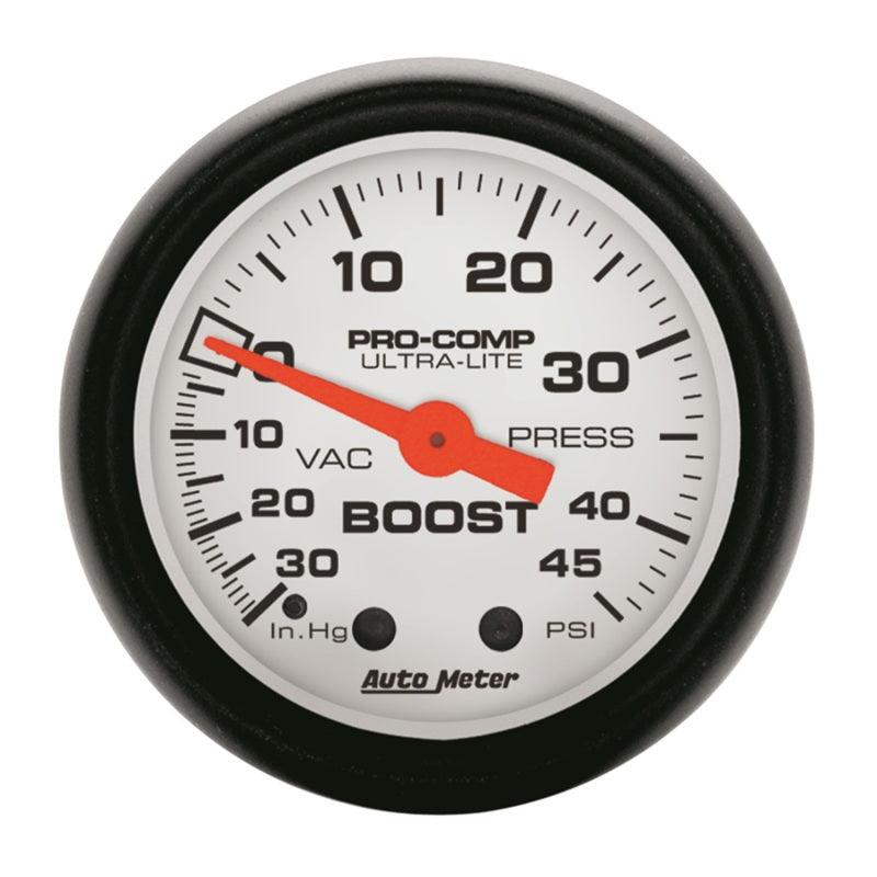 Autometer Phantom 52mm 30in Hg-Vac/45PSI Mechanical Vacuum/Boost Gauge - Corvette Realm