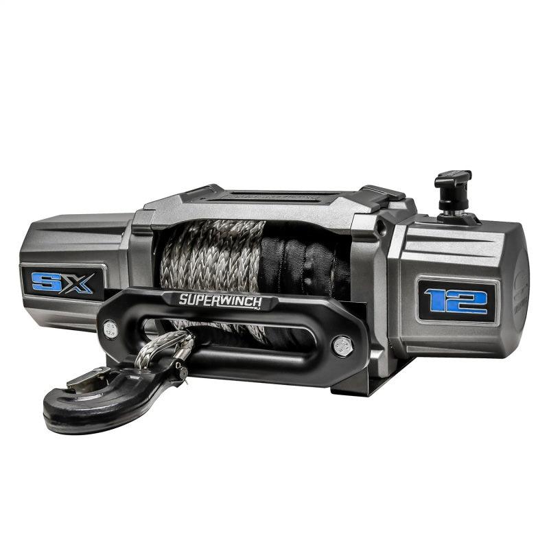 Superwinch 12000 LBS 12V DC 3/8in x 80ft Synthetic Rope SX 12000SR Winch - Graphite - Corvette Realm