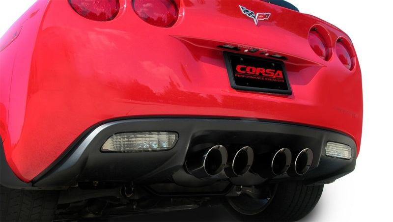 Corsa 06-13 Chevrolet Corvette C6 Z06 7.0L V8 Black Sport Axle-Back Exhaust - Corvette Realm