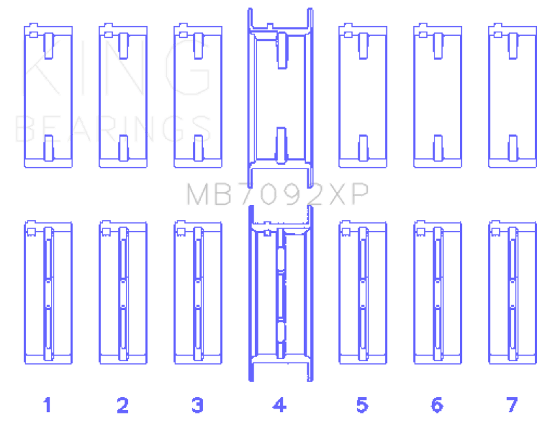King Nissan RB26DETT (Size STDX) Performance Main Bearing Set - Corvette Realm