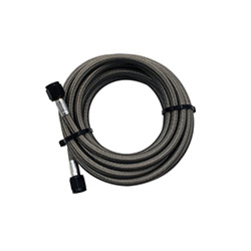 Snow Performance 15ft Braided Stainless Line (Black) w/ -4AN Fittings (NX Version) - Corvette Realm