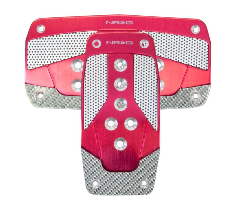 NRG Aluminum Sport Pedal A/T - Red w/Silver Carbon - Corvette Realm