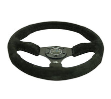 Load image into Gallery viewer, NRG Reinforced Steering Wheel (350mm / 2.5in. Deep) Blk Suede Comfort Grip w/5mm Matte Blk Spokes - Corvette Realm