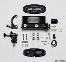 Load image into Gallery viewer, Wilwood HV Tandem M/C Kit w L/H Bracket &amp; Prop Valve - 15/16in Bore Black-W/Push. - Early Mustang - Corvette Realm