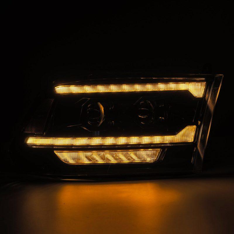 AlphaRex 09-18 RAM 1500 PRO-Series Proj Headlights Alpha-Black w/Sequential Signal & Top/Middle DRL - Corvette Realm