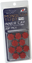 Load image into Gallery viewer, Project Kics M14 Monolith Cap - Red (Only Works For M14 Monolith Lugs) - 20 Pcs - Corvette Realm