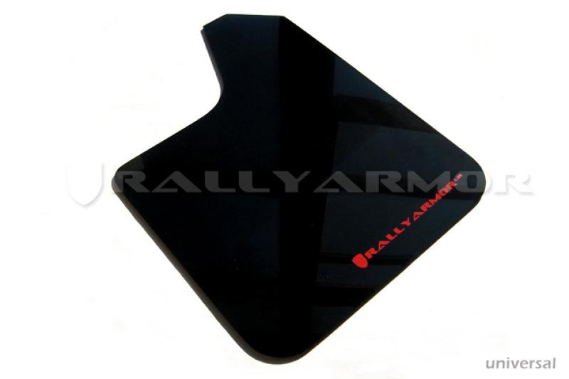 Rally Armor Universal Fit (No Hardware) Black UR Mud Flap w/ Red Logo - Corvette Realm