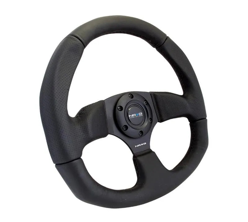 NRG Reinforced Steering Wheel (320mm Horizontal / 330mm Vertical) Leather w/Black Stitching - Corvette Realm