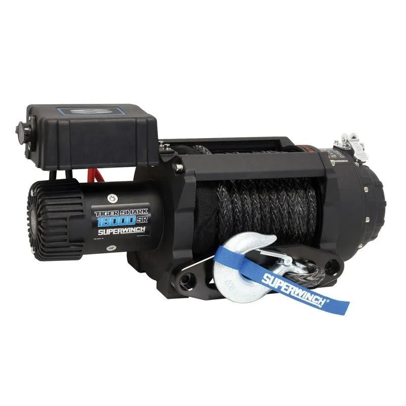 Superwinch 18000 LBS 12V DC 33/64in x 79 ft Synthetic Rope Tiger Shark 18000SR Winch - Corvette Realm