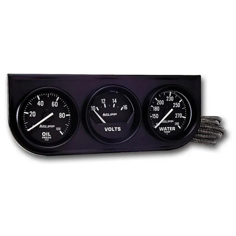 Autometer AutoGage 3-Gauge Console 52.4mm Mech 0-100 PSI Oil Press/ 10-16 V / 130-280 Deg Water Temp - Corvette Realm