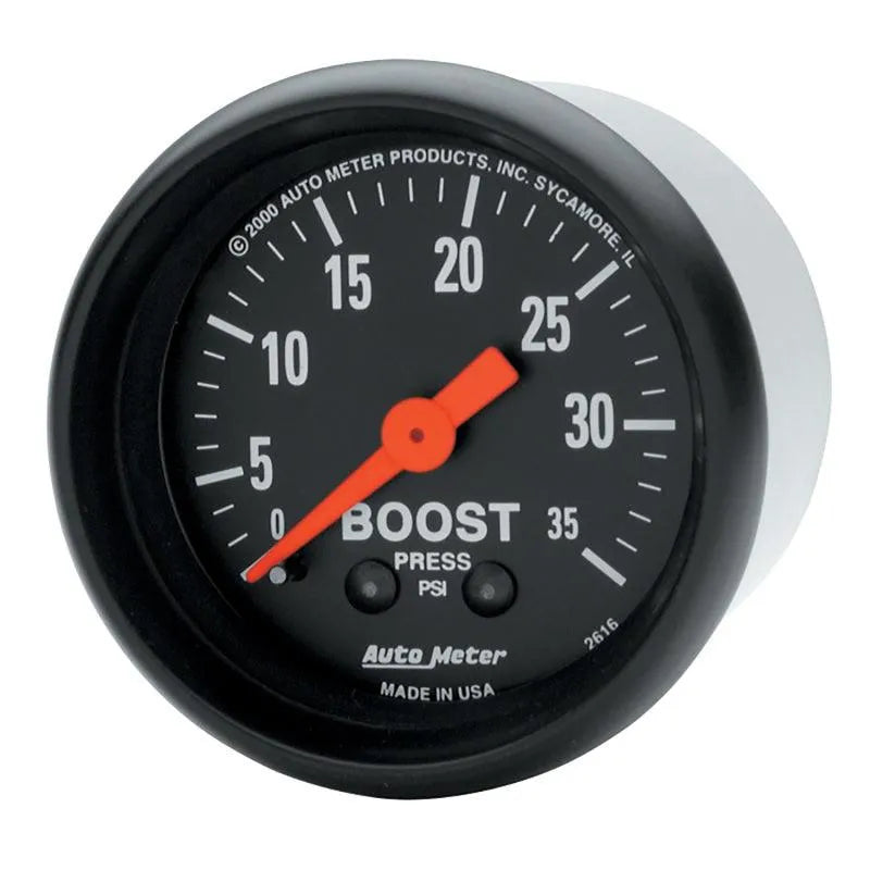 Autometer Z Series 52mm 0-35 PSI Mechanical Boost Gauge - Corvette Realm