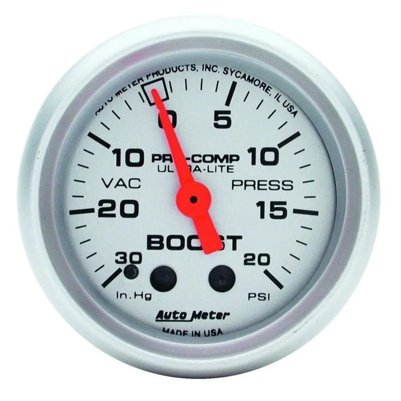 Autometer Ultra-Lite 52mm 20 PSI Mechanical Boost Gauge - Corvette Realm