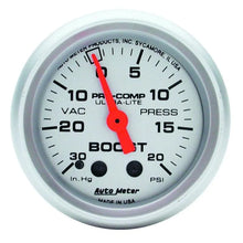 Load image into Gallery viewer, Autometer Ultra-Lite 52mm 20 PSI Mechanical Boost Gauge - Corvette Realm