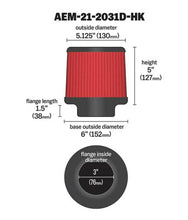 Load image into Gallery viewer, AEM Dryflow 3in. X 5in. Round Tapered Air Filter - Corvette Realm