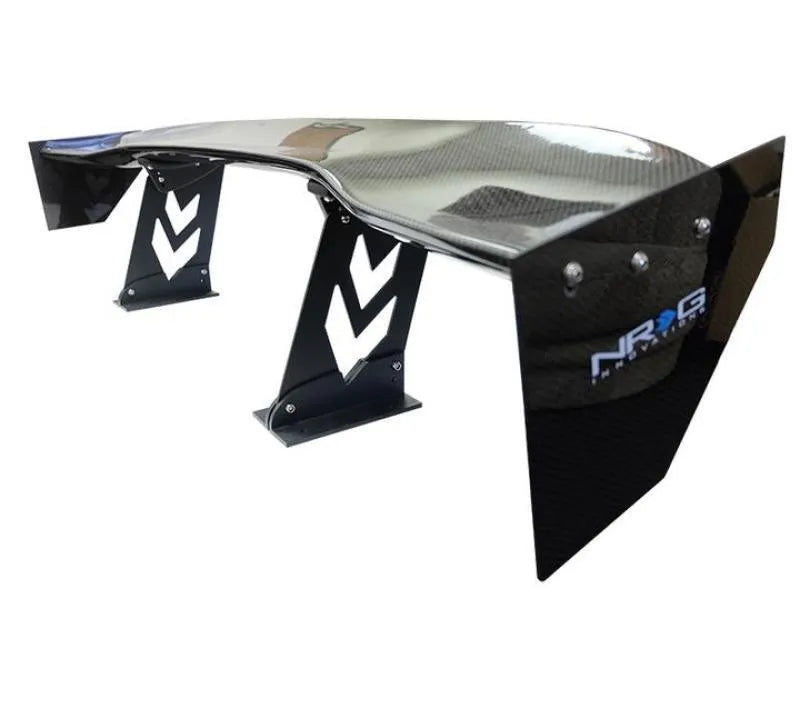 NRG Carbon Fiber Spoiler - Universal (59in.) w/ NRG Arrow Cut Out Stands and Large End Plates - Corvette Realm